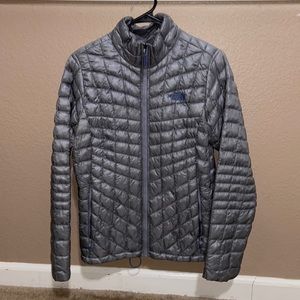 Silver north face jacket
